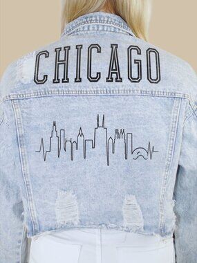 Chicago Skyline Denim Jacket